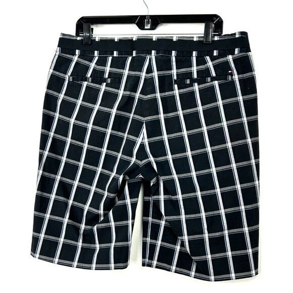 Tommy Hilfiger Golf Women Sz 12 Black Madras Plaid Bermuda Shorts Cotton Casual - Picture 5 of 12